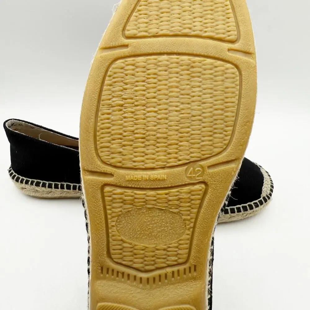 VISCATA Mens Sitges Espadrille Flats EU 42 US 9 Black Slip On NIB